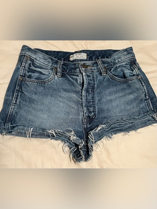 Free People Pants - Free People Medium Blue Denim Jeans with Star-Stamped Button